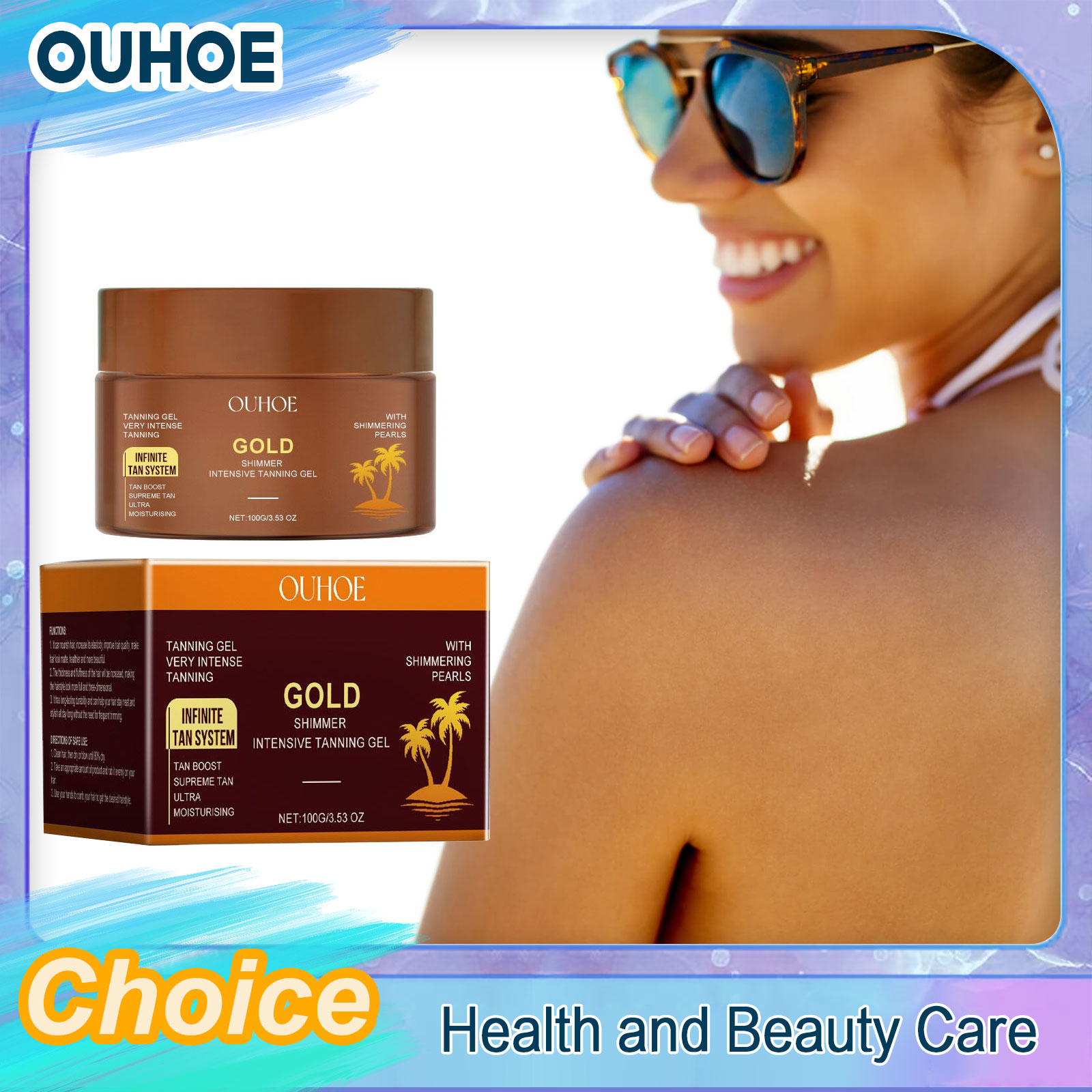 Body Shimmer Lotion - Bruiningsversneller Crème Bronzer Buiten Kust Langdurige