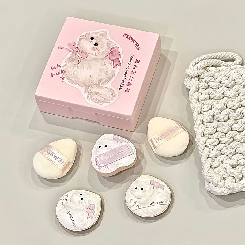 Beauty Makeup Tools Set - 5-delige schattige mini vingerpuff set met