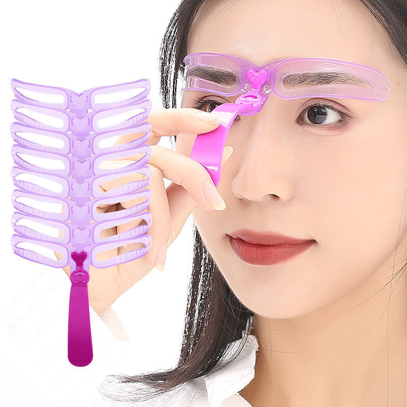 Beauty Makeup Tools Set - 8-in-1 herbruikbare wenkbrauwstencil, schoonheidsmake-up, wenkbrauwstempel, sjabloon,
