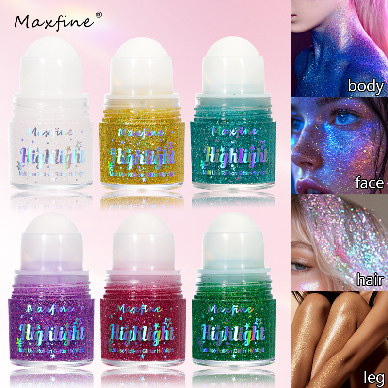 Body Shimmer Lotion - Roll-on Glitter Highlight Multifunctionele Shimmer Sequins