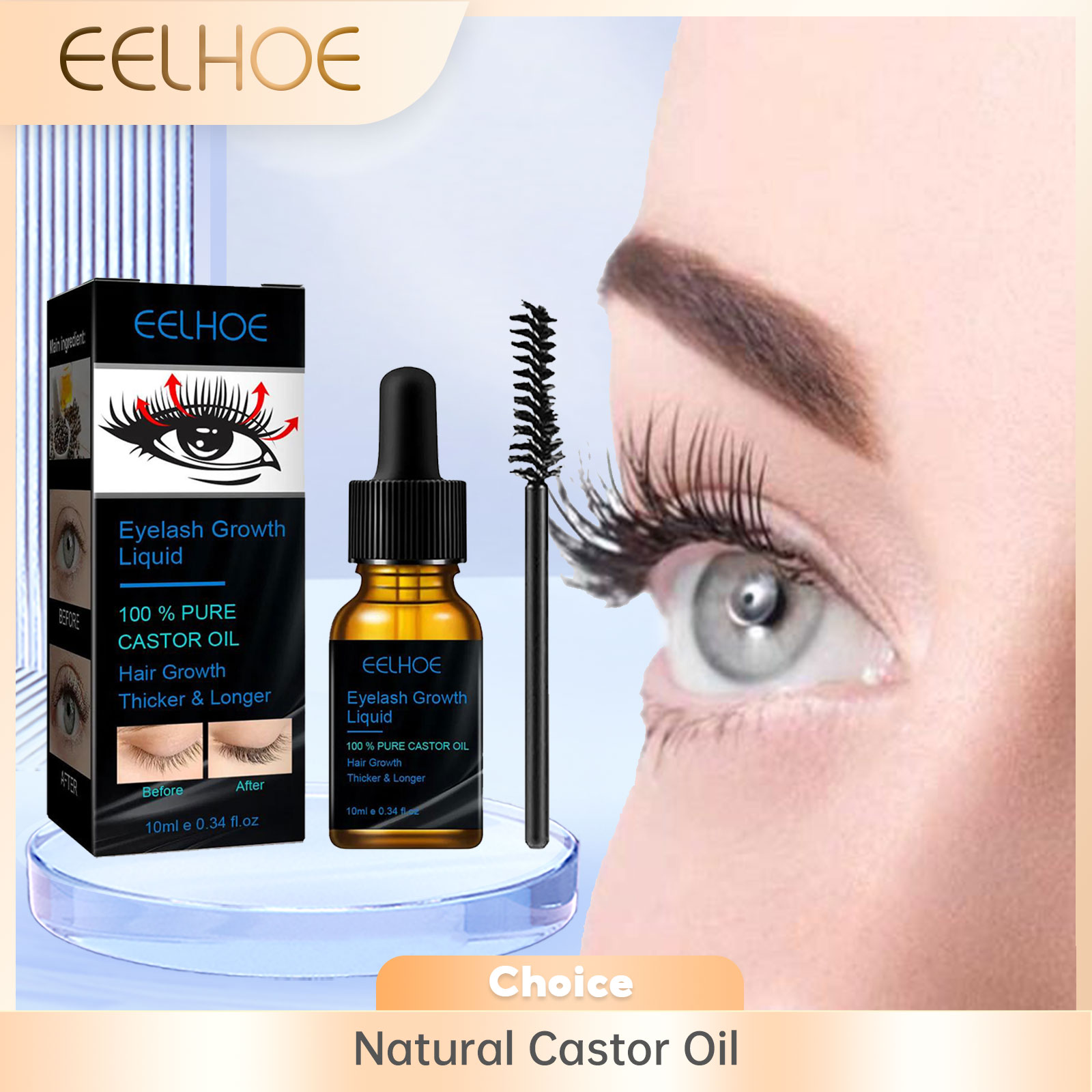 Lash Serum Growth - Castorolie Wimpergroei Serum voor Mannen Vrouwen
