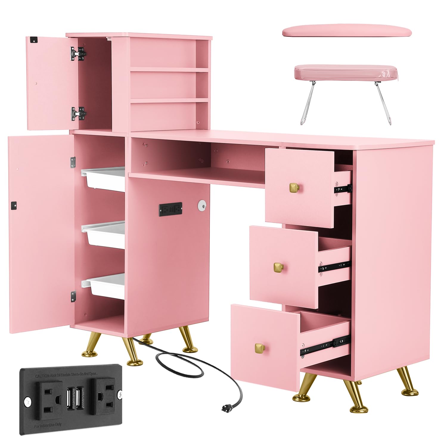 Roze nageltafel voor nagelstyl - Beauty Makeup Desk recensie en prijs